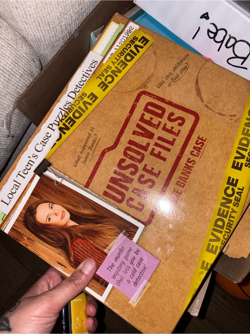Unsolved Case Files Board Game - Brown Evidence Folder